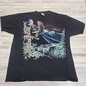 Vintage 90’s Wilderness Nature Scene Eagle Mountains Shirt Size: Mens X Large XL